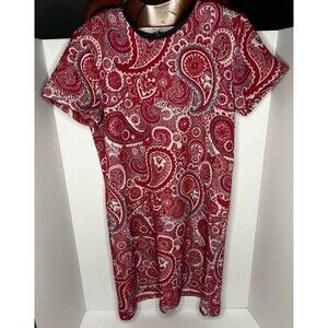 Isle By Melis Kozan Dress Women Size Small Paisley Pattern Red Soft Lightweight
